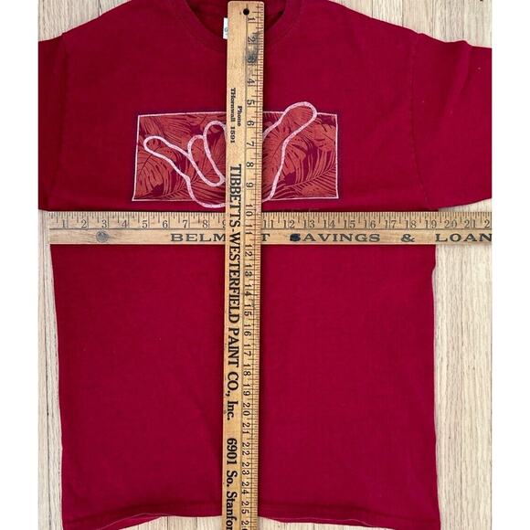 HAWAII Hang Loose Surf T-shirt Medium red short sleeve Heavy Cotton Tee - Picture 5 of 5